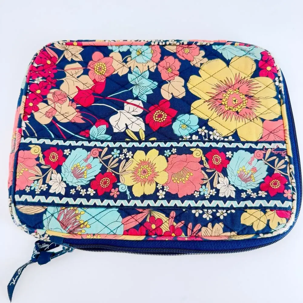 Vera Bradley Happy Snails Tablet eReader Sleeve Case Retired Quilted Zip Navy